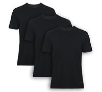 BAMBOOVEN Men's T-Shirts Rayon Made from Bamboo - Modern Fit, Moisture Wicking Undershirt - Crewneck/V-Neck Tees, 3-Pack, Crewneck - Black, S