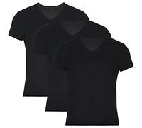 BAMBOOVEN Men's T-Shirts Rayon Made from Bamboo - Modern Fit, Moisture Wicking Undershirt - Crewneck/V-Neck Tees, 3-Pack, V-neck - Black, XXL