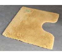 Bambou Sesame Yellow Toilet Rugs With Cut-Out 55x55 CM 30 MM Shag Without Latex