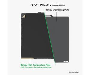 Bambu Lab High Temperature/Smooth PEI Engineering For A1, P1 & X1 - FAP002+3