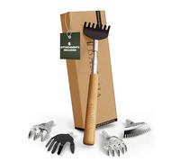 BAMBUA Extendable Back Scratcher - Bamboo Handle, Premium Stainless Steel, Including 5 Attachments - Effortlessly Reach Every Spot