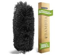BAMBUA Feather Duster Extendable [Special Microfiber] Effective Long Handled Duster - Bamboo Handle - Premium Telescopic Dusters for Cleaning - Cobweb Brush (1x Replacement Head)