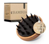 BAMBUA® Scalp Massager Hair Growth - (Anti-Dandruff Effect) Natural Head Massager Scalp Brush for Hair Care & Scalp Health - Shampoo Brush for Shower Use - Premium Scalp Scrubber (Black)