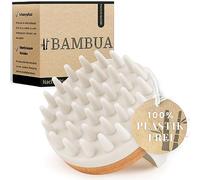 BAMBUA® Scalp Massager Hair Growth - (Anti-Dandruff Effect) Natural Head Massager Scalp Brush for Relaxation, Hair Care & Scalp Health - Shampoo Brush for Shower Use - Premium Scalp Scrubber (White)