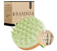 BAMBUA® Scalp Massager Hair Growth - (Anti-Dandruff Effect) Natural Head Massager Scalp Brush for Relaxation, Hair Care & Scalp Health - Shampoo Brush for Shower Use - Premium Scalp Scrubber (Green)