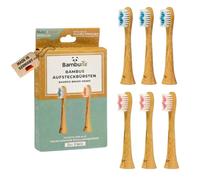 BAMBUNA Replacement Brushes for Philips Sonicare Sonic Toothbrush, Bamboo Brush Head, Medium Soft Toothbrush Heads for Sonicare Toothbrush, Made in Germany (Blue/Pink, Set of 6)