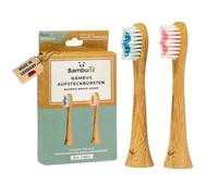 BAMBUNA Replacement Brushes for Philips Sonicare Sonic Toothbrush, Bamboo Brush Head, Medium Soft Toothbrush Heads for Sonicare Toothbrush, Made in Germany (Blue/Pink, Set of 2)