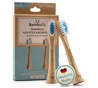 BAMBUNA Replacement Brushes Suitable for Philips Sonicare Sonic Toothbrush, Bamboo Toothbrush Head, Medium Replacement Toothbrush Heads, PLA Connector, Vegan, BPA-Free, Sustainable, Set of 2, Blue