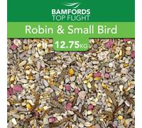 Bamfords Robin & Small Bird Mix 12.75kg - High-Energy Wild Bird Food with Mealworms, Suet Pellets & Pro-tec for Year-Round Feeding