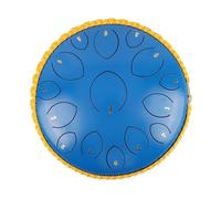 BAMFY 14 Inch 15 Note Steel Tongue Drum Rain Drum Percussion Instrument Music Education Hand Pan Drum With Ultra Wide Range, Carry Bag, Drumsticks for Yoga, Mind Healing(Blue)