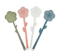 BAMFY 4 Pcs Fly Swatter For Indoors Creativity Flowers Manual Fly Swat Heavy Duty With Long Handle Fly Swatters for Kitchen Home Outdoor Flyswatter