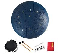 BAMFY 8 Inch 11 Steel Tongue Drum, Notes Handpan Drum Portable Chakra Drum for Rain With Bag, Music Book, Drumstick for Entertainment Meditation(Blue)