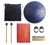 BAMFY 8 Inches 11 Notes Steel Tongue Drum Handpan Drum Percussion Instrument With Drum Mallets Carry Bag for Musical Education Sound Healing Concert Entertainment(Blue)