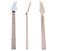 BAMFY Electric Guitar Neck Canadian Maple Fretboard 6-String 24 Frets Double Rocking Carving Baritone Guitar Neck Parts Replacement Jazz Bass Neck Accessories