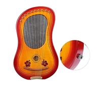 BAMFY Lyre Harp 10,15 Strings Classic Lap Harp Portable Solid Wood Musical Instrument for Beginner with Gig Bag Tuning Wrench Replacement Strings(15 chords,Dark Electric box)