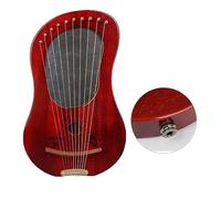 BAMFY Lyre Harp 10,15 Strings Classic Lap Harp Portable Solid Wood Musical Instrument for Beginner with Gig Bag Tuning Wrench Replacement Strings(15 chords,Dark Original sound)
