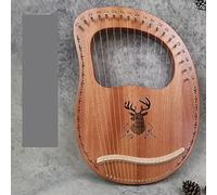 BAMFY Lyre Harp 10,16,19,21,24 Strings Lap Harp Professional Portable Mahogany Body Musical Instrument for Adult Kids Beginner with Black Gig Bag, Tuning Wrench, Picks(19 String Vintage Reindeer-A)