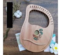 BAMFY Lyre Harp 10,16,19,21,24 Strings Lap Harp Professional Portable Mahogany Body Musical Instrument for Adult Kids Beginner with Black Gig Bag, Tuning Wrench, Picks(16 String-B-Ginkgo Leaf)