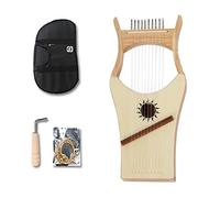 BAMFY Lyre Harp 10, 16 Strings Professional Instrument Portable Manual Lap Harp Wood Lye Harp with Tuning Wrench and Bag for Beginner(10-string-C)