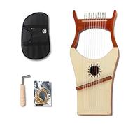 BAMFY Lyre Harp 10, 16 Strings Professional Instrument Portable Manual Lap Harp Wood Lye Harp with Tuning Wrench and Bag for Beginner(10-string-E)