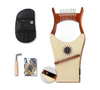 BAMFY Lyre Harp 10, 16 Strings Professional Instrument Portable Manual Lap Harp Wood Lye Harp with Tuning Wrench and Bag for Beginner(10-string-F)