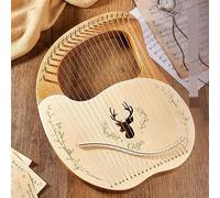 BAMFY Lyre Harp 15,16,19,21,24 Strings Mahogany Wood Manual Portable Instrument Traditional Lap Harp with Tuning Wrench, Replace String Set, Picks and Bag for Music Lovers(21-string-A-Spruce Log)
