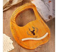 BAMFY Lyre Harp 15,16,19,21,24 Strings Mahogany Wood Manual Portable Instrument Traditional Lap Harp with Tuning Wrench, Replace String Set, Picks and Bag for Music Lovers(21-string-A- Log)