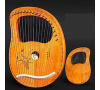 BAMFY Lyre Harp 16,19 Strings Solid Wood Lap Harp Classic Traditional Portable Professional Musical Instrument for Adult Kids Beginner(19-string-Case-Green Grass)