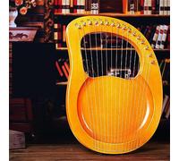 BAMFY Lyre Harp 16,19 Strings Solid Wood Lap Harp Classic Traditional Portable Professional Musical Instrument for Adult Kids Beginner(16-string-Board-Log)