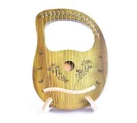 BAMFY Lyre Harp 16,19 Strings Traditional Professional Instrument Lap Harp Solid Wood for Musical Enthusiast with Black Gig Bag, Tuning Wrench, Replace String(16 string E)