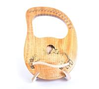 BAMFY Lyre Harp 16,19 Strings Traditional Professional Instrument Lap Harp Solid Wood for Musical Enthusiast with Black Gig Bag, Tuning Wrench, Replace String(16 string H)