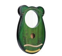 BAMFY Lyre Harp 16 Metal Strings Lap Harp Professional Manual Portable Wood with Carved Note Orchestral Strings Instrument for Beginner(A7)