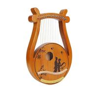 BAMFY Lyre Harp 16 Metal Strings Lap Harp Professional Manual Portable Wood with Carved Note Orchestral Strings Instrument for Beginner(A)