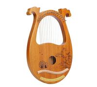 BAMFY Lyre Harp 16 Metal Strings Lap Harp Professional Manual Portable Wood with Carved Note Orchestral Strings Instrument for Beginner(A1)