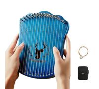 BAMFY Lyre Harp 17 String Creative Handheld Finger Lap Harp Easy To Learn Portable Musical Instrument with Bag and Replacement Strings(Box Gradient Blue+Pack+Strings)
