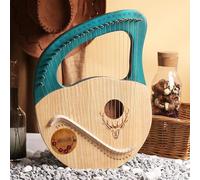 BAMFY Lyre Harp 21,24 String Simple Portable Classic Traditional Lap Harp with Tuning Wrench, Picks, and Bag Musical Instrument(21-string,B)