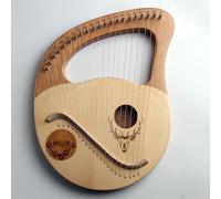 BAMFY Lyre Harp 21,24 String Simple Portable Classic Traditional Lap Harp with Tuning Wrench, Picks, and Bag Musical Instrument(21-string,A)