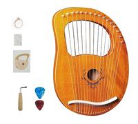 BAMFY Lyre Harp 7,16 Strings Portable Musical Instrument Mahogany Body Lap Harp with Tuning Wrench, Extract Strings, Pick and Gig Bag(16 Tone Deer Antler Log)