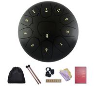 BAMFY Steel Tongue Drum 11 Note 6 Inches Hand Pan Drum for Adults Kids Rain Drum With Bag, Sticks, Music Book, Mallets, Finger Cover and Cleaning Cloth Chakra Drum(Black)