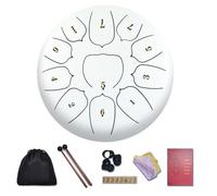 BAMFY Steel Tongue Drum 11 Note 6 Inches Hand Pan Drum for Adults Kids Rain Drum With Bag, Sticks, Music Book, Mallets, Finger Cover and Cleaning Cloth Chakra Drum(White)