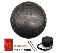 BAMFY Steel Tongue Drum 12 Inch 13 Note Chakra Drum With Music Book, Drumsticks, Sticks, and Bag for Adults Yoga, Camping, Meditation, Hand Pan(Black)