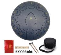 BAMFY Steel Tongue Drum 12 Inch 13 Note Chakra Drum With Music Book, Drumsticks, Sticks, and Bag for Adults Yoga, Camping, Meditation, Hand Pan(Navy)