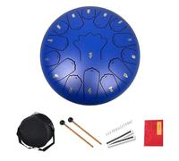 BAMFY Steel Tongue Drum 12 Inches 15 Notes Musical Instruments With Bag, Drumstick Handpan Drum Percussion Instrument for Meditation Entertainment Concert Yoga(Blue)