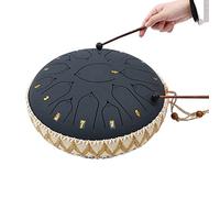 BAMFY Steel Tongue Drum 13 Inches 15 Notes Professional Handpan Drum for Beginner Adult Kids With Music Book, Drum Mallets and Carry Bag(E)