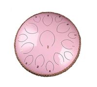 BAMFY Steel Tongue Drum 15 Note 14 Inches Hand Pan Drum Percussion Instrument With Drumsticks, Bag for Meditation, Yoga, Mind Healing, Entertainment, Camping(Pink)