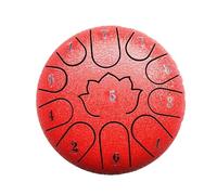 BAMFY Steel Tongue Drum 6 Inch 11 Note Hand Pan Music Education Chakra Drum With Soft Bag, Drumsticks, Sticks for Zen, Meditation, Entertainment, Sound Healing(Red)