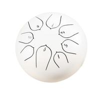 BAMFY Steel Tongue Drum 8 Note 6 Inches Hand Pan Rain Drum for Outside With Bag Sticks Music Book, Mallets, Sound Healing Instruments for Adults Kids(White)