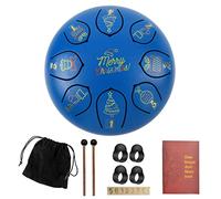 BAMFY Steel Tongue Drum Handpan Drum 6 Inches 8 Notes With Mallets, Music Book and Cloth Bag, Chakra Drum for Meditation or Yoga Percussion Instruments(Blue A)