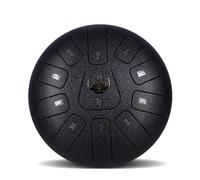 BAMFY Steel Tongue Drum Percussion Instrument Rain Drum With Bag, Music Book, Finger Paddles and Drum Mallets Hand Pan Drum for Mind Healing, Camping, Meditation(Black,10 inches)