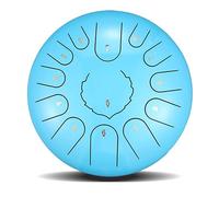 BAMFY Steel Tongue Drum Percussion Instrument Rain Drum With Bag, Music Book, Finger Paddles and Drum Mallets Hand Pan Drum for Mind Healing, Camping, Meditation(Blue,12 inches)